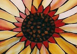 Mosaic Table with grout/opalescnt glass