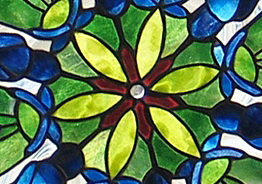 Mandala Window - 2' x 2', stained glass