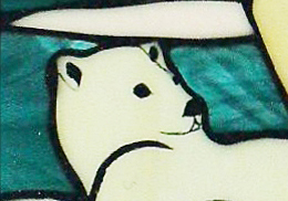 Polar Bears Window, stained glass